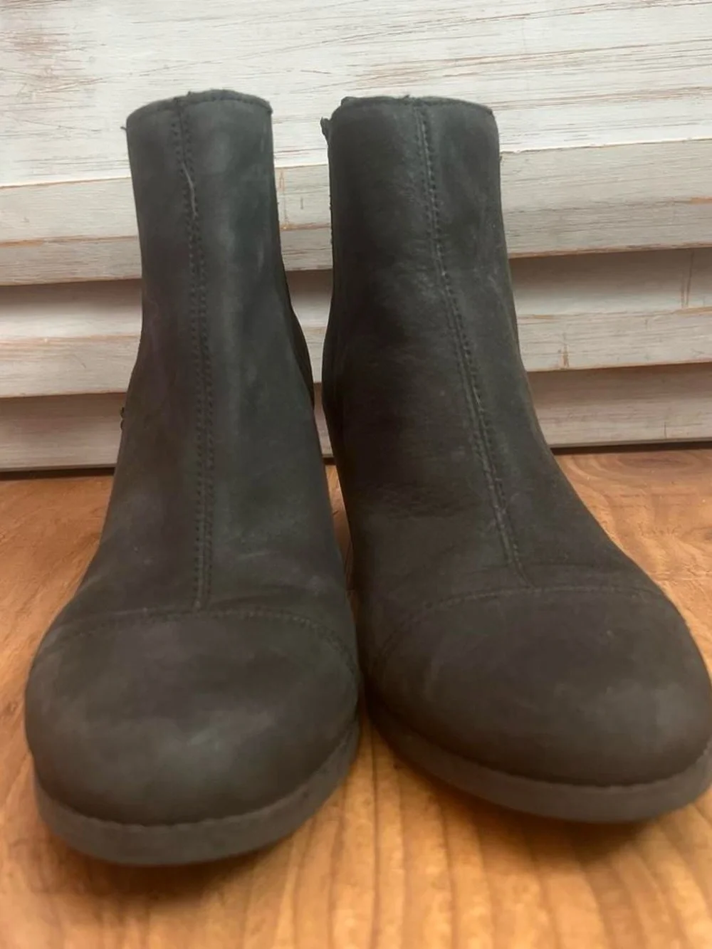 Toms Black Suede Ankle Booties